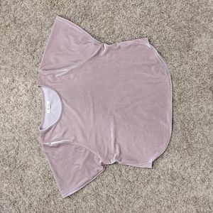 Madewell Velvet Waterfall Sleeve Top XS Beige (Anthropologie style)